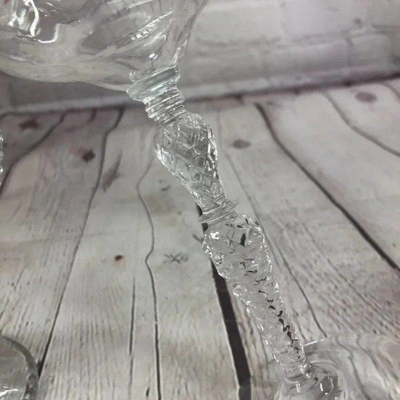 vintage set of 2 champagne pedestal stem - Picture 6 of 10